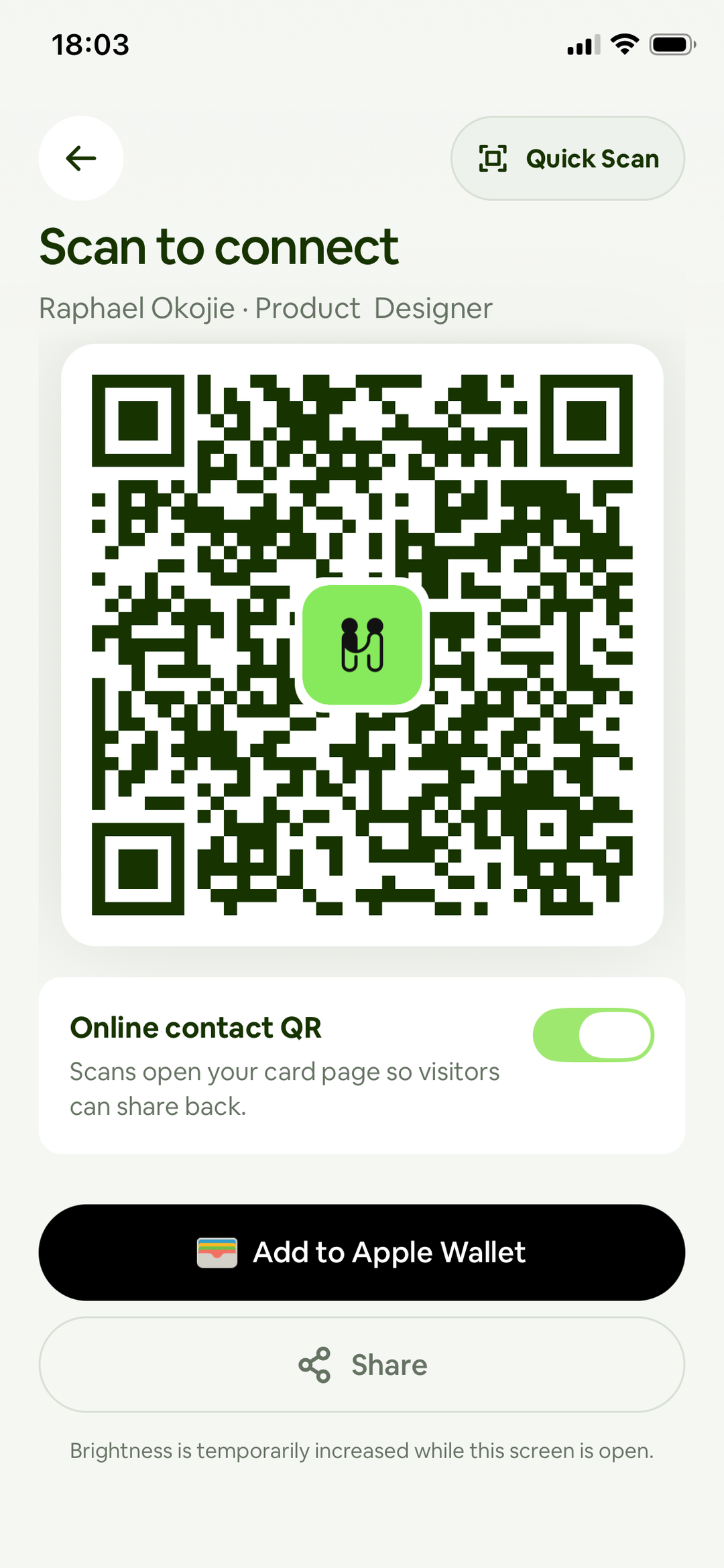 ehllo Quick Share screen on iPhone